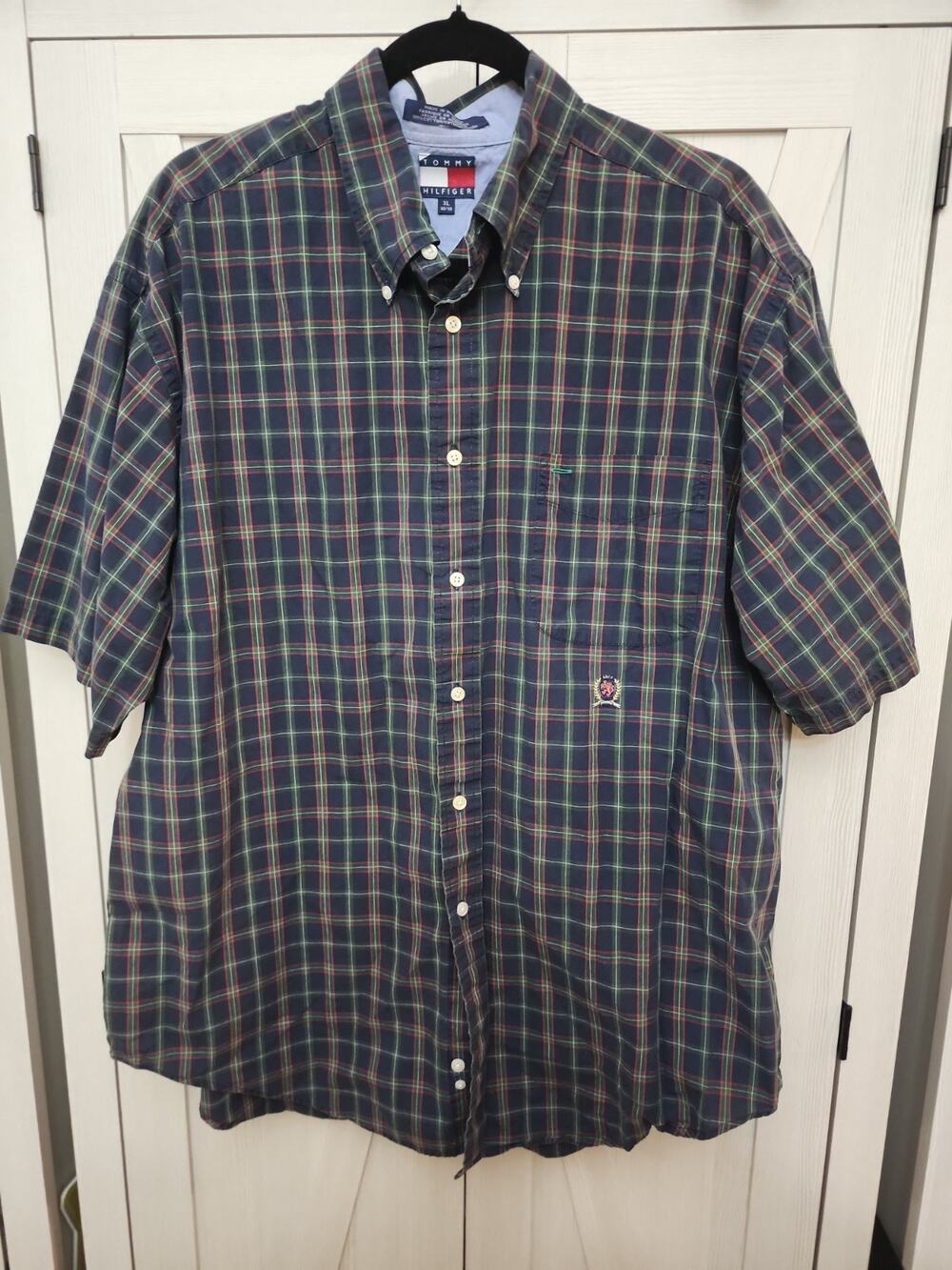 XL VTG 90s Tommy Hilfiger Men’s Collared Button Down Shirt 100% Cotton Excellent